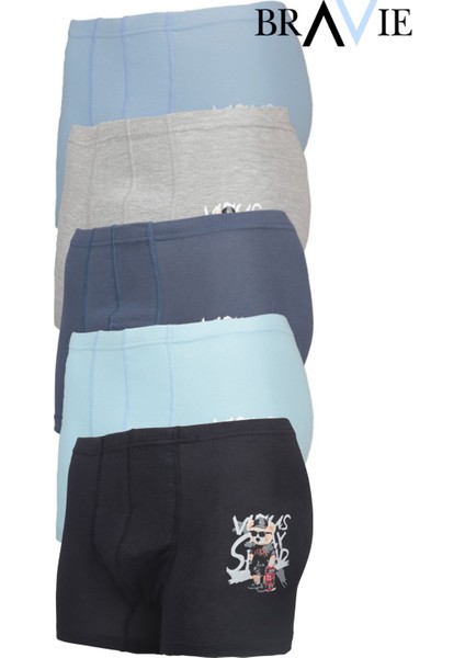 Ayı Resimli Renkli Erkek Çocuk Boxer