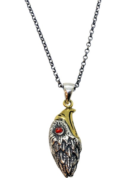 Kartal Kafası Figürlü Gümüş Kolye