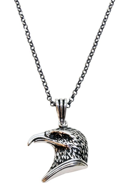 Kartal Kafası Figürlü Gümüş Kolye
