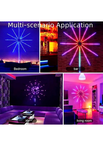 Rgb Fişek LED - Sese Duyarlı LED Uygulamalı USB Li Kumandalı LED Parti Ledi Yılbaşı LED Dekor