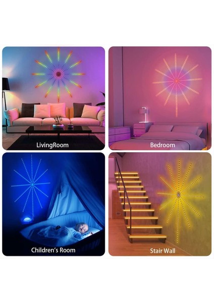 Rgb Fişek LED - Sese Duyarlı LED Uygulamalı USB Li Kumandalı LED Parti Ledi Yılbaşı LED Dekor