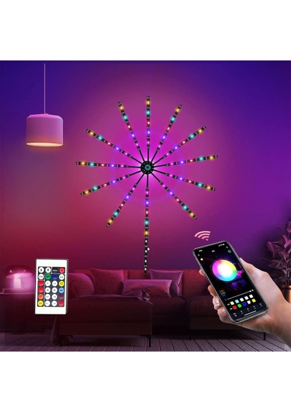 Rgb Fişek LED - Sese Duyarlı LED Uygulamalı USB Li Kumandalı LED Parti Ledi Yılbaşı LED Dekor