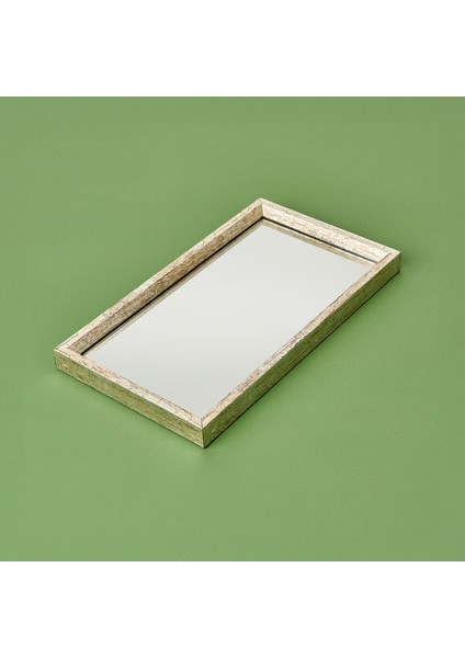 Deco Luna Dekoratif Tepsi - Gümüş - 15X26 cm