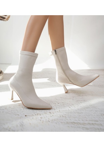 Kadın Strech Ince Topuklu Fashion Çizme ALD1005-1005 Bej fiyatları