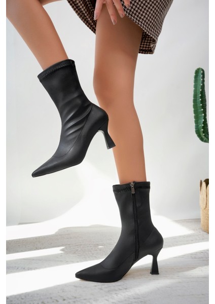 Kadın Strech Ince Topuklu Fashion Çizme ALD1005-1005 Sıyah fırsatları