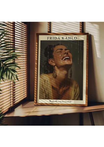Frida Kahlo Çerçevesiz Poster, Modern Dekoratif Çerçevesiz Poster, Tablo