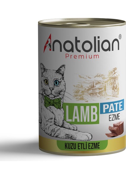 Anatolian Premium Adult Lamb Pate Kuzulu Yetişkin Ezme Kedi Konservesi 400 gr