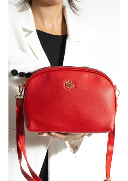 Sanmorris Kadın Çapraz Askılı 3 Gözlü Çift Metal Fermuarlı Gold Aksesuar Omuz Çantası modelleri