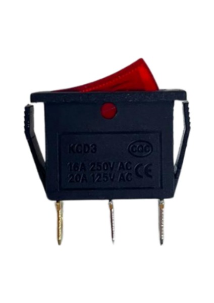Tekli Dar Işıklı On-Off Anahtar 3 Pin Switch (10 Adet) fiyatları