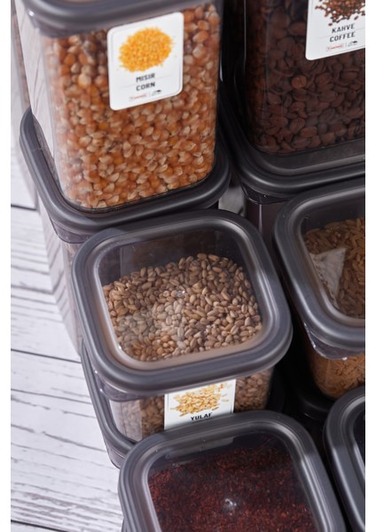 Nia 92 Parça Kare Erzak ve Bakliyat Saklama Kabı Baharat Seti 12X300ML 10X(350ML500ML1100ML)4X1700ML