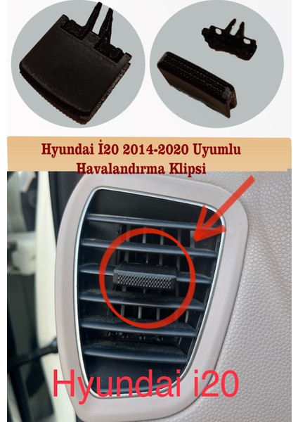 Hyundai I20 2014-2020 Uyumlu Havalandırma Sağ Sol Dönüş Kiti Havalandırma Klips Aparatı