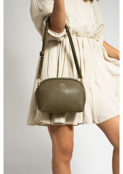 Sanmorris Kadın Çapraz Askılı 3 Gözlü Çift Metal Fermuarlı Gold Aksesuar Omuz Çantası