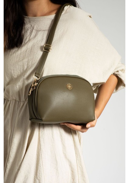 Sanmorris Kadın Çapraz Askılı 3 Gözlü Çift Metal Fermuarlı Gold Aksesuar Omuz Çantası fiyatları