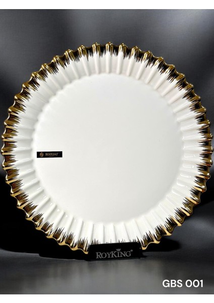 Line Gold Yuvarlak Sunum Tabak 33 cm