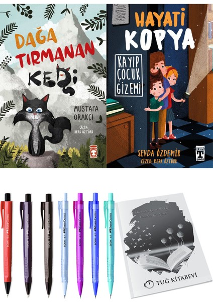 Hayati Kopya Kayıp Çocuk Gizemi ve Dağa Tırmanan Kedi 2'li Set + Hediyeli