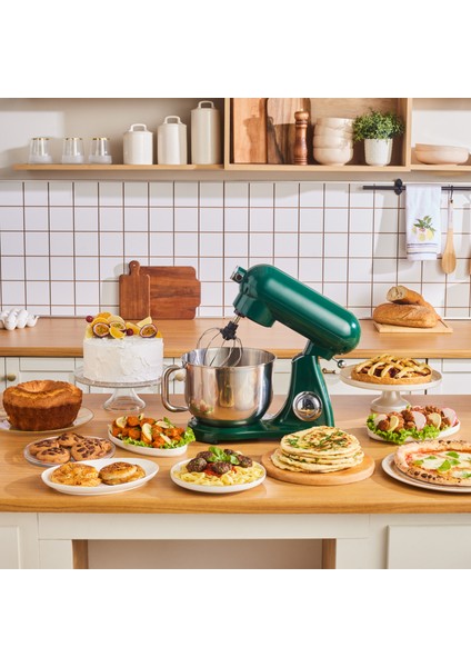 Powercast Chef Döküm Stand Mikser Pine Green Mutfak Şefi 1800W 6,2 Lt