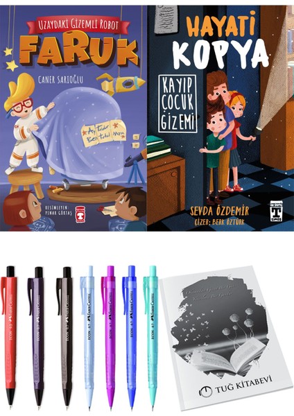 Hayati Kopya Kayıp Çocuk Gizemi ve Uzaydaki Gizemli Robot Faruk 2'li Set + Hediyeli