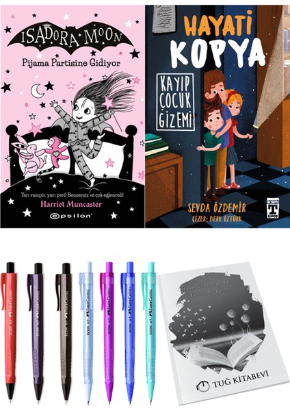 Hayati Kopya Kayıp Çocuk Gizemi ve Isadora Moon 10 Pijama Partisine Gidiyor 2'li Set + Hediyeli