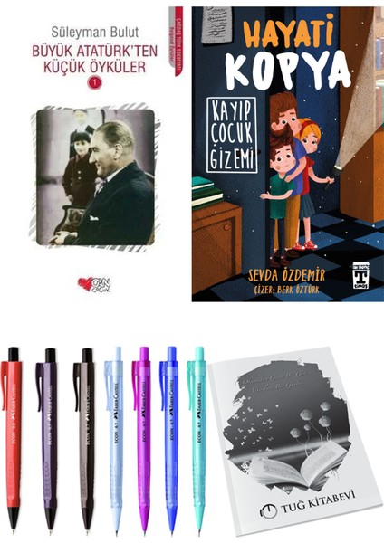 Hayati Kopya Kayıp Çocuk Gizemi ve Büyük Atatürk'ten Küçük Öyküler 1 2'li Set + Hediyeli