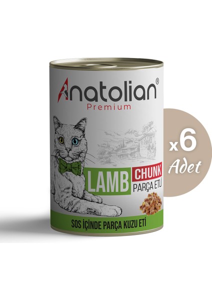 Adult Lamb Kuzulu Parça Etli Kedi Konservesi 400 gr x 6 Adet