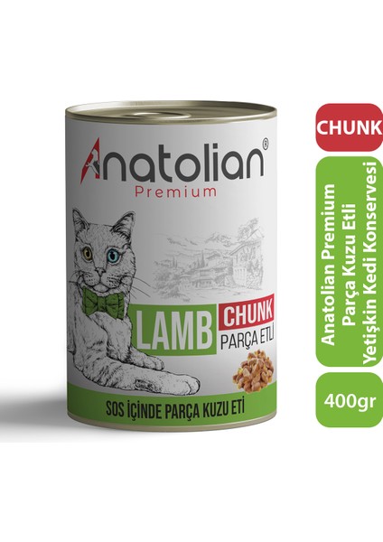 Adult Lamb Kuzulu Parça Etli Kedi Konservesi 400 gr x 6 Adet