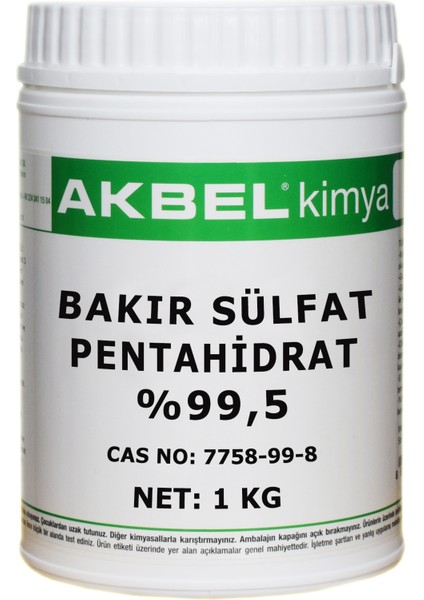 Bakır Sülfat Pentahidrat %99,5 1 kg