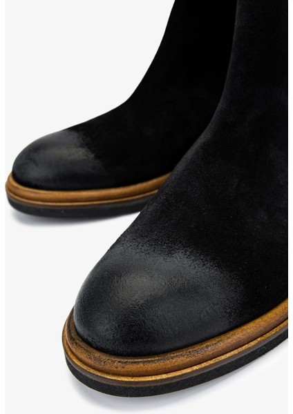 Erkek Deri Siyah Süet Casual Bot 537 3570 Erk Bot SK24-25 Sıyah Suet modelleri