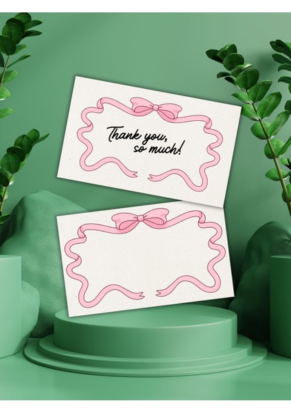 Thank You Teşekkür Kartı Hediye Kartı Paketleme Kartı Sipariş Kartı 8.2 x 5 cm 25 Adet