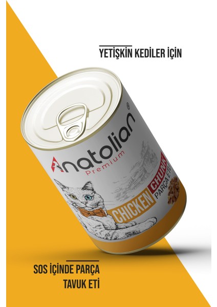 Adult Chicken Tavuklu Yetişkin Kedi Konserve 400 gr x 6 Adet