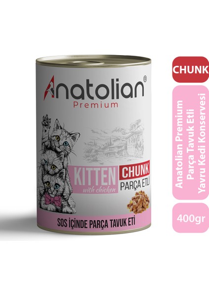 Anatolian Premium Kitten Tavuklu Yavru Kedi Konservesi 400 gr x 12 Adet