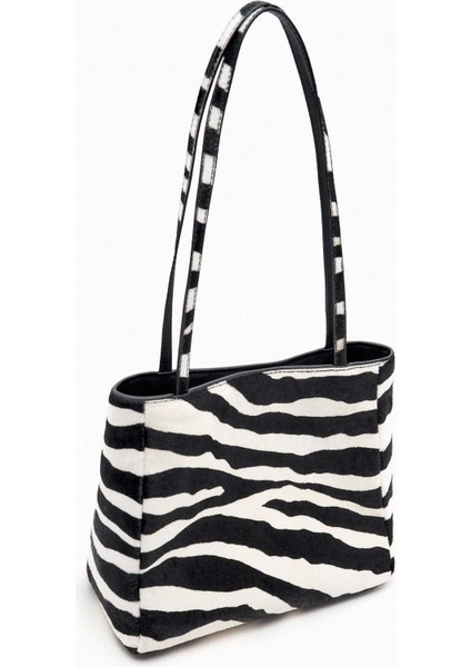 Allbucks Zara, Hayvan Desen Zebra Leopar Hakiki Gerçek Deri Kol Çantası ABZRA0186 fiyatları