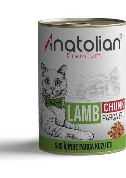 Anatolian Premium Adult Lamb Kuzulu Parça Etli Kedi Konservesi 400 gr