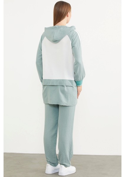 76318 Fermuarlı Tunik Krep Takım