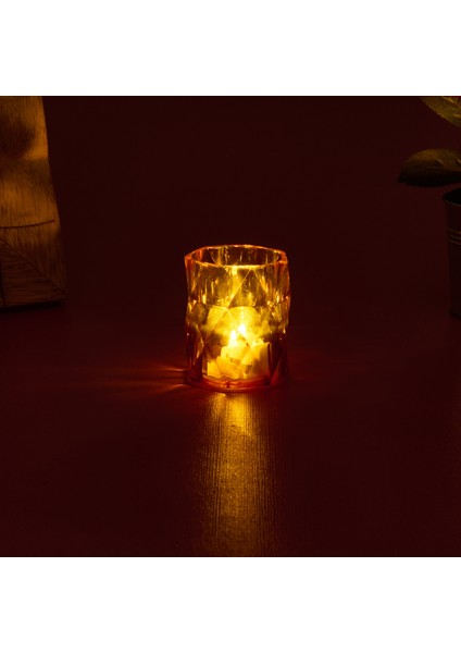 Mini LED Pilli Mum - Amber - 4,7x4,7x5,7 cm fiyatları