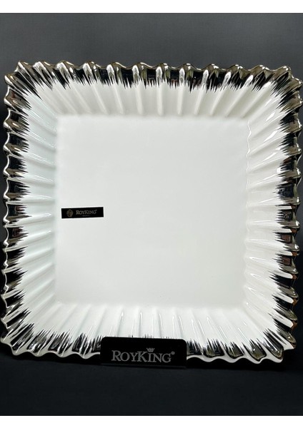 Line Silver Kare Sunum Tabak 27CM