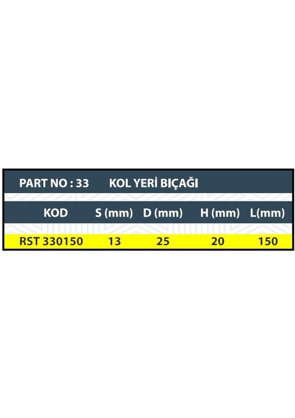 RESİSTE KOL YERİ BIÇAĞI