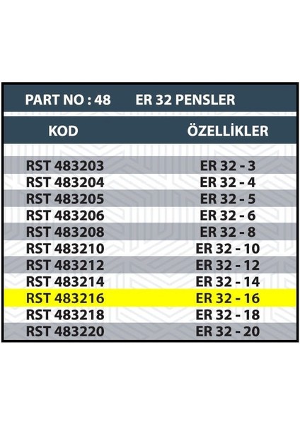 ER32 16MM Cnc Pensi