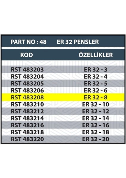 ER32 8mm Cnc Pensi