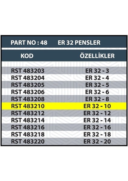 ER32 10MM Cnc Pensi