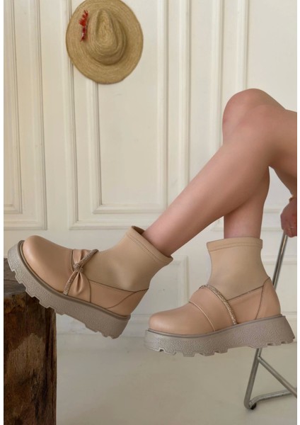 Dewn Bej Cilt Topuklu Bot modelleri