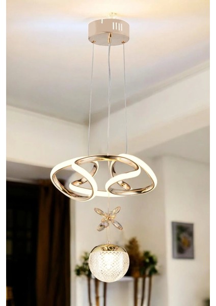 Helezyon Papatya Modern Sarkıt Salon Avize ve Oturma Odası Ledli Avize