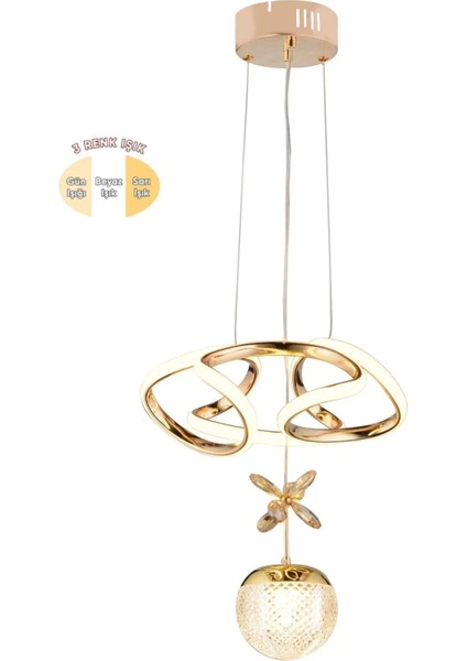 Helezyon Papatya Modern Sarkıt Salon Avize ve Oturma Odası Ledli Avize