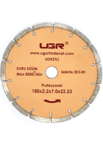 180 x 2,2/1,6 x 22,23 Soketli Elmas Testere Ugr