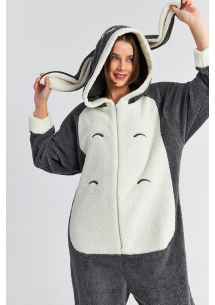 Kadın Antrasit Ejderha Patili Fermuarlı Welsoft Tulum fiyatları