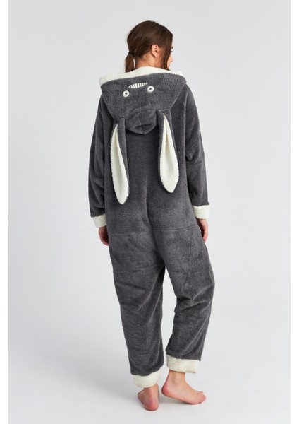 Kadın Antrasit Ejderha Patili Fermuarlı Welsoft Tulum fırsatları