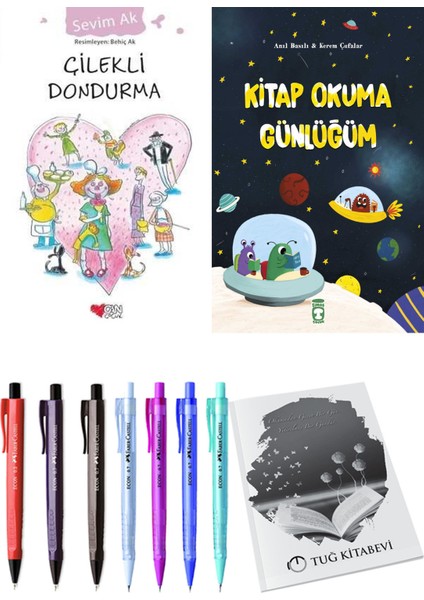 Kitap Okuma Günlüğüm ve Çilekli Dondurma 2li Set