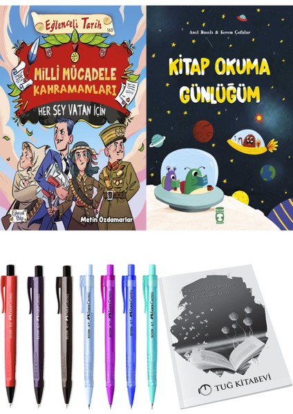 Kitap Okuma Günlüğüm ve Milli Mücadele Kahramanları Her Şey Vatan Için 2li Set