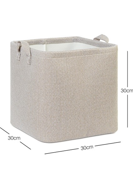Ocean Home Te x tile Bej Renk Dokulu Kumaş Sepet 30 x 30 x 30 cm fiyatları