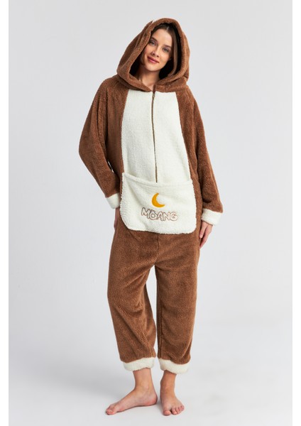 Kadın Kahve Moang Torba Cep Tavşan Welsoft Tulum