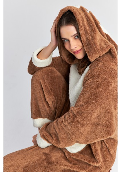 Kadın Kahve Moang Torba Cep Tavşan Welsoft Tulum modelleri